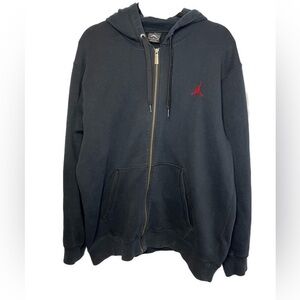 Air Jordan Full Zip Sweatshirt Hoodie with Embroidered Emblem Sz Large